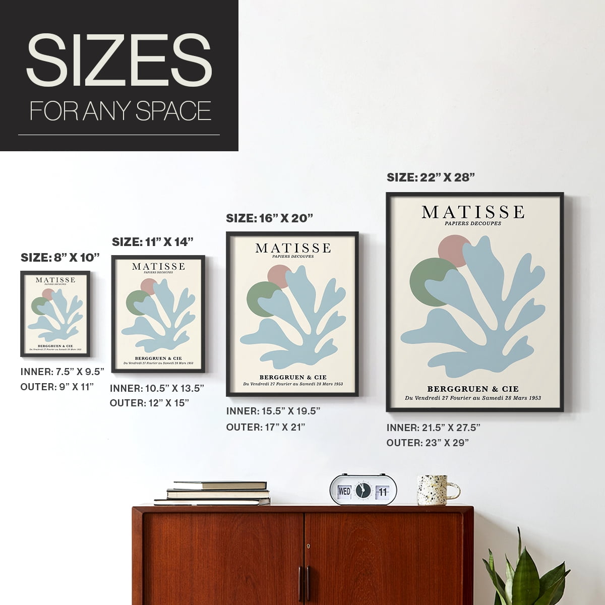 Matisse CLXXXIII Framed Print in Black Solid Wood 11 x 14 Framed Print