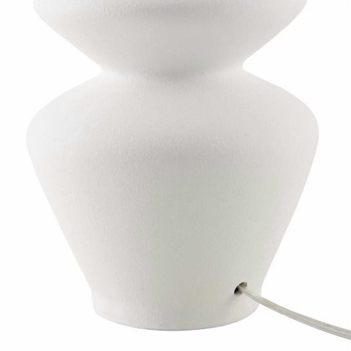 Cassian 25" Tall Table Lamp with Fabric Shade in Matte White/Brass/White