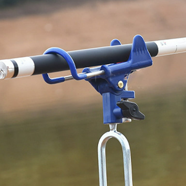 LeKY 360 Degrees Adjustable Stainless Steel Fishing Rods Holder Bracket Fish  Tool Blue 