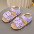 thumbnail image 6 of TOWED22 Toddler Girls Sandals Little Girl Summer Flat Sandal Baby Open Toe Outdoor Beach Holiday Dress Shoes Light Purple,4.5, 6 of 6