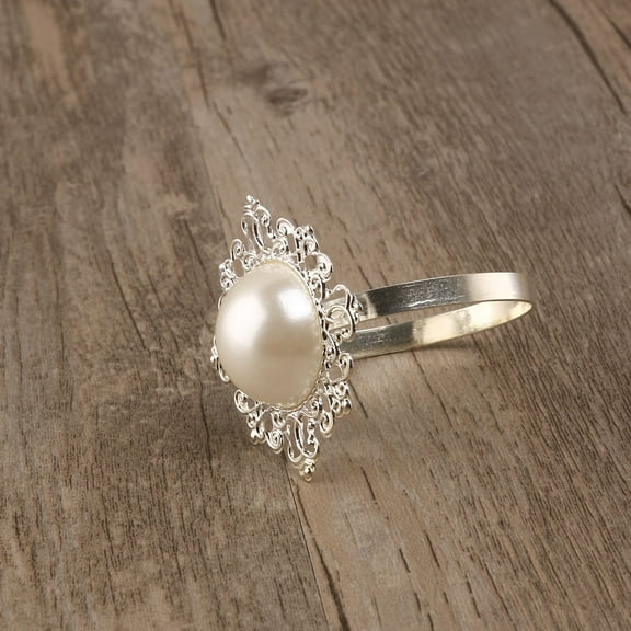 LABSERRON Dinner Napkin Rings Silver Zinc Alloy 12Pcs 4.5X4.5X0.2In