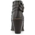 thumbnail image 4 of Journee Womens Strap Inside Zip Stacked Heel Booties, Widths Available, 4 of 10