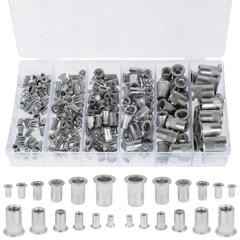 50 PCS M4 Stainless Steel Rivnut Insert Nutsert Flat Head Rivet Nut Fastener Hardware Industrial Supplies for Assembly of Electromechanical Products 50 PCS M4 Stainless Steel Rivnut Insert Nutsert Flat Head Rivet Nut Fastener Hardware Industrial Supplies for Assembly of Electromechanical Products