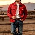 thumbnail image 5 of Workwear Jacket for Men Solid Color Long Sleeved Lapel Button Multi Pockets Jacket for Casual & Work Wear S-3XL, 5 of 6