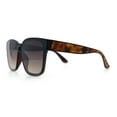 thumbnail image 6 of Womens Inset Lens Large Plastic Rectangle Horn Rim Marble Inlay Sunglasses Brown Yellow - Brown, 6 of 8