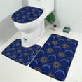 thumbnail image 2 of Blue Sun Moon Constellation Pattern Bathroom Rugs Sets 3 Piece,Toilet Cover Set,Absorbent Non Slip Bathroom Mats Sets with U-Shaped Contour Rug Toilet Rug Set, 2 of 5