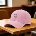 thumbnail image 2 of Women's Baseball Caps Classic Adjustable Heart Embroidered Hat for Casual Daily Wear & Outdoor Sports by Gbobgt Pink One Size, 2 of 5