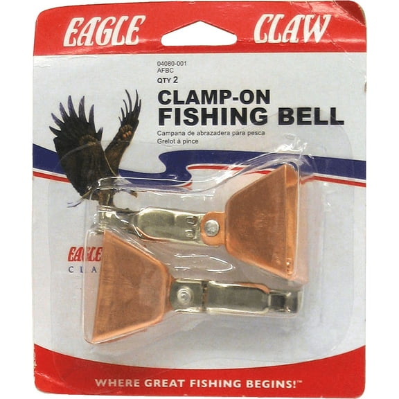 Eagle Claw Clamp-On Fishing Bell 2 Pack Durable Copper Construction Fishing Terminal Tackle