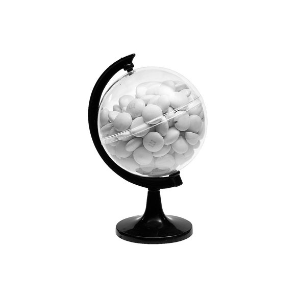Fun Express 12 Pcs Seaux à Bonbons en Forme de Globe, Plastique Sans BPA, Fournitures de Fête d'Anniversaire pour Enfants, Transparent & Noir