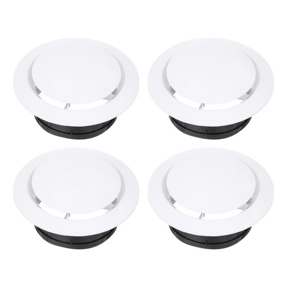 Uxcell 6 Inch Round Air Vent Cover, 4Pcs ABS Adjustable Soffit Vents, White