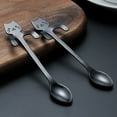 thumbnail image 3 of Ycandiee Cute Cat Spoon, Stainless Steel Cute Mini Cat Spoon, Long Handle Spoons Flatware Drinking Tools Kitchen Gadget, Hanging Stainless Steel Stirring Spoon Teaspoon Cat Handle Coffee Spoon, 3 of 4