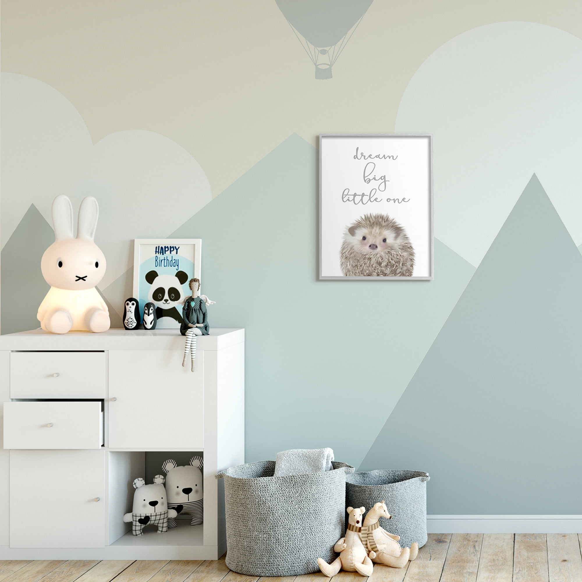 Industries Dream Big Little One Adorable Inspirational Hedgehog 16 in x 20 in Framed Painting Art Prints, by Stupell Home Décor