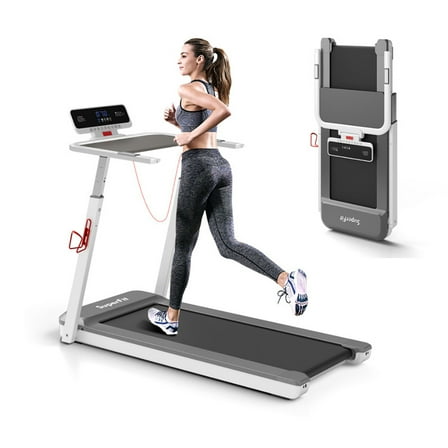 Resenkos Treadmill, Electric Treadmill, Walking Jogging Machine,3HP Folding Treadmill with Adjustable Height and APP Control-Silver