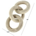 thumbnail image 3 of 20" x 5" Cream Wood 3 Link Chain Sculpture with Natural Wood Grain, by DecMode, 3 of 8