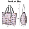 thumbnail image 3 of Tote Bag for Women - Cute Pitbull Terriers Dog and Flower Shoulder Bag - Large Utility Work Duffle Bag with Zipper Handbag for Travel, Work, Sprots, 3 of 5