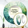 thumbnail image 3 of Designart "Misty pasture I" Abstract Landscapes Teal Large Round Mirror - Round Mirror Wall Décor - Cottage Round Printed Mirror 29" x 29" Inch, 3 of 5
