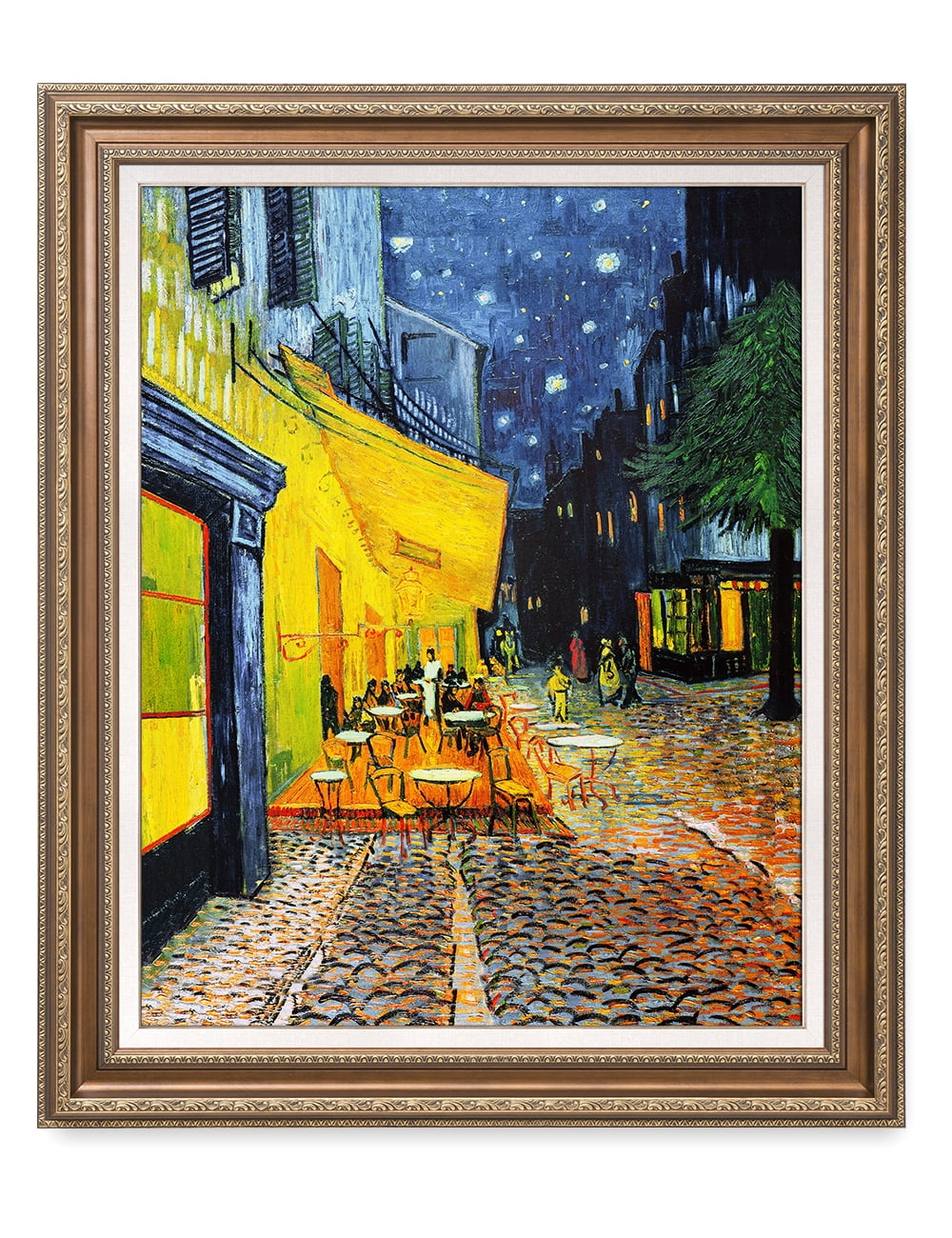 DECORARTS Cafe Terrace At Night, Vincent Van Gogh Classic Art. Giclee  Prints Framed Art for Wall Decor. Framed size: 28.75x34.75