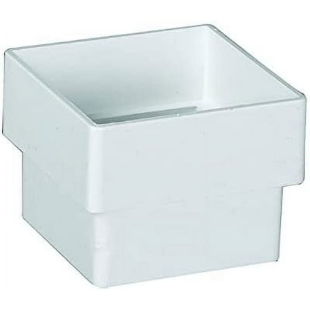 Amerimax 2.6 in. H x 2 in. W x 2.6 in. L White Vinyl Downspout Connector - Case of: 10;10