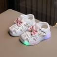 thumbnail image 2 of ZACPNCV Infant Baby Girls Summer Sandals with Flower Bowknot Soft Sole Wedding Dress Flats Newborn First Walkers Crib Dress Shoes White 15-18 Months, 2 of 9