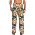 thumbnail image 3 of Daiia Retro Summer Stamp Men's Sleep Pant with Pockets and Drawstring,Pajama Pants-Small, 3 of 9