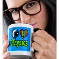 thumbnail image 2 of 3drose, Bright Eye Heart I Love Physics, 11oz Two-tone Black Mug, 2 of 6