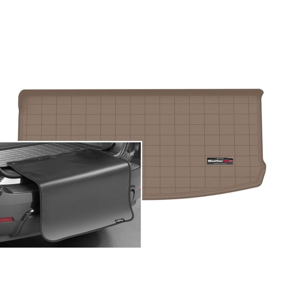 WeatherTech Cargo Trunk Liner with Bumper Protector compatible with 2021-2026 Jeep Grand Cherokee L - Behind 3rd Row w/ Bumper Protector, Tan
