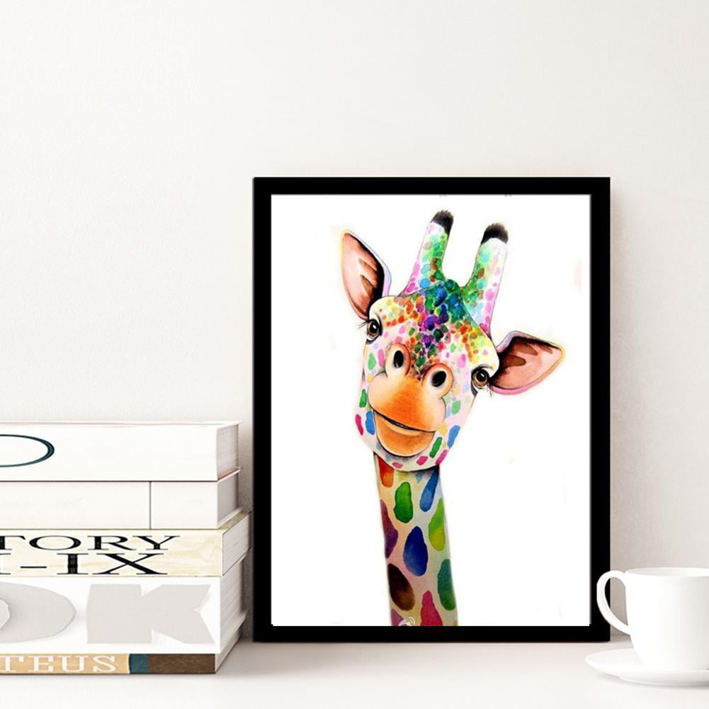 Goofong DIY Paint with Diamond Art Africa Giraffe Kits Full Drill 5D Diamond Painting Sky Animal by Numbers Kits for Adults Embroidery Cross Stitch Arts Craft for Home Wall Decor 12x16inch 