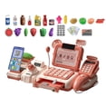 thumbnail image 3 of Caja registradora para niños, juego de simulación, tienda de juguetes, supermercado, compras Rosa, 3 of 8