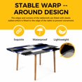 thumbnail image 4 of Navy Blue Black Geometric Table Cloths for 6 Foot Rectangle Tables, Modern Abstract Art Block Patio Waterproof Elastic Fitted Tablecloths, Washable Rectangular Table Cover for Camping, 4 of 8