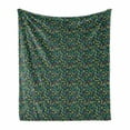 thumbnail image 1 of Botanical Soft Flannel Fleece Throw Blanket, Tropical Jungle Plants Repetitive Monstera Palm Leaves, Cozy Plush for Indoor and Outdoor Use, 70" x 90", Green Seafoam, by Ambesonne, 1 of 5