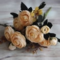 thumbnail image 7 of Ludlz 1Pc Artificial Tea Rose Faux Silk Flower Arrangement Hotel Room Wedding Decor, Craft Fake Flowers Floral Decor Glorious Moral for Home Dining-Table Hotel DIY Party Marriage Wedding, 7 of 7