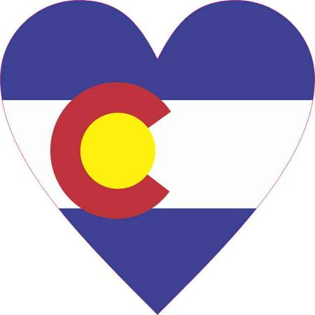 State Flag Bumper Sticker - 4inx4in Colorado Flag Heart Sticker Vinyl Cup Decal State Bumper Stickers