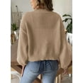 thumbnail image 5 of Chunky Cardigan Sweaters for Open Front Cardiagn Casual Soft Knitted Business Sweaters Khaki L, 5 of 6