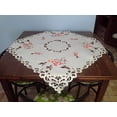 thumbnail image 5 of Doily Boutique Tablecloth or Table Topper Square Embroidered with Hummingbirds on Ivory Fabric, Size 34 inches, 5 of 6