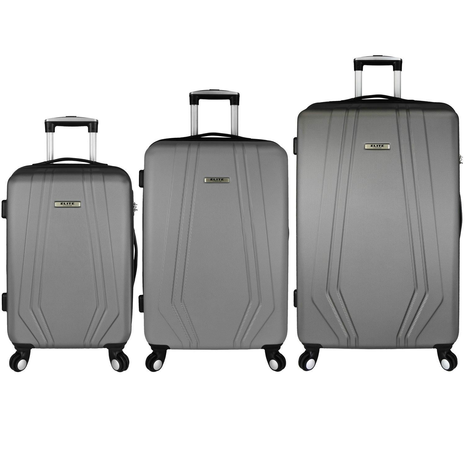 Elite Luggage Paris 3Piece Hardside Spinner Luggage Set, Grey