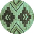 thumbnail image 1 of Ahgly Company Indoor Round Oriental Light Blue Modern Area Rugs, 8' Round, 1 of 4