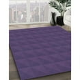 thumbnail image 3 of Ahgly Company Machine Washable Indoor Round Transitional Purple Iris Purple Area Rugs, 4' Round, 3 of 7