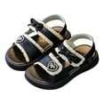 thumbnail image 1 of Xfvqtps Kids Girls Beach Sandals Bow Open Toe PVC Soft Sole Flats Hook and Loop Summer Shoes, 1 of 7