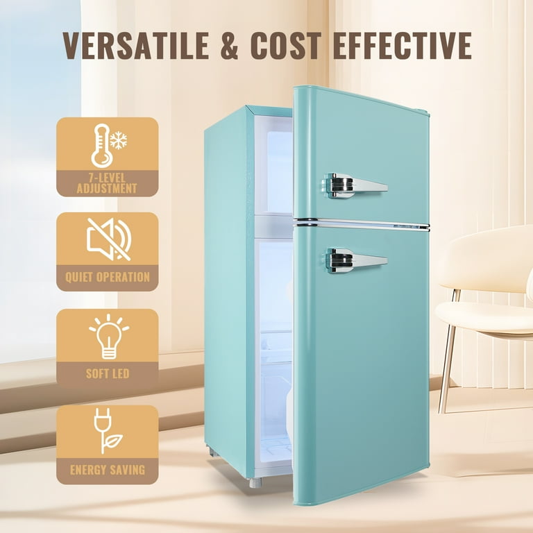 WANAI 3.5 Cu.ft Mini Fridge with Freezer 2 Door Handle