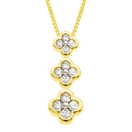1/2 ct Diamond Clover Pendant Necklace in 14kt Gold