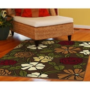 Hip Floral Brown Woven Area Rug