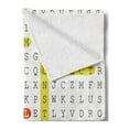 thumbnail image 2 of Word Search Puzzle Soft Flannel Fleece Blanket, Unified Modeling Language Word Puzzle with Highlighted Keywords, Cozy Plush for Indoor and Outdoor Use, 60" x 80", Black Yellow Orange, by Ambesonne, 2 of 5