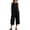 Black, variant on Jumpsuits for Women Crew Neck Button Down Casual Bib Overalls Sleeveless Retro Wide Leg Capri Jumpsuit with Pockets Sky Blue S