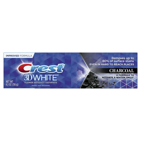 Crest 3D White, Charcoal Whitening Toothpaste, 4.1