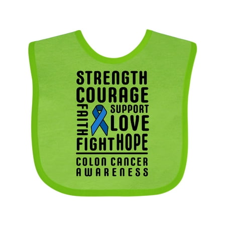 

Inktastic Strength Courage Support Colon Cancer Awareness Boys or Girls Baby Bib