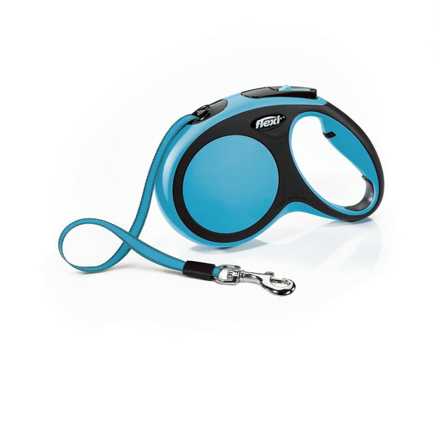 Flexi New Comfort Medium Tape Retractable Dog Leash, 16 ft, Blue (For Dogs up to 55 lbs