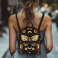 thumbnail image 4 of Eheartsgir Vintage Moth Moon Print Small Backpack, Adjustable Strap Polyester Mini Backpack for Travel Work, Lightweight Mini Backpack for Women, 4 of 8