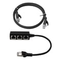 thumbnail image 1 of Adaptador de Extensión Ethernet CUTICAT Cable de extensión ABS 1x Enchufe a 3x LAN Distribuidor, 1 of 8