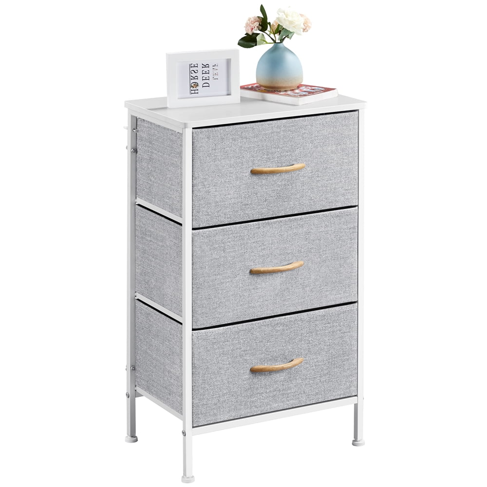 Topeakmart 30'' Vertical Fabric Dresser Lightweight Nightstand with 3