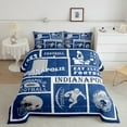 thumbnail image 2 of Erosebridal Football Comforter Set,Sports Bedding Set Twin,Rugby Down Comforter for Football Fan,Ball Patchwork Reversible Bed Set with 1 Pillowcase for Bedroom(Indianapolis), 2 of 7